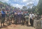 Dandim 1711/BVD Bersama Masyarakat Kampung Kanggewot Meriahkan HUT TNI ke-78 di Lokasi TMMD