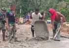 Berkat Kegigihan Satgas TMMD, Tahap Demi Tahap Pengecoran Jalan Sudah Terlihat Hasilnya