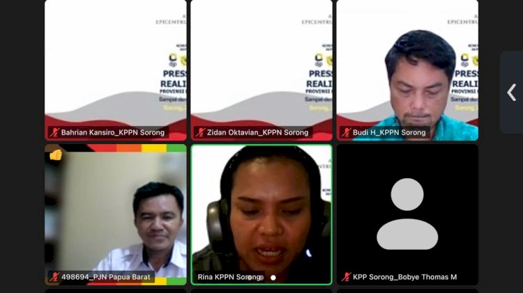 Press rilis realisasi APBN Provinisi Papua Barat Daya sampai dengan bulan 31 Oktober 2023 oleh KPPN Sorong secara daring atau online.