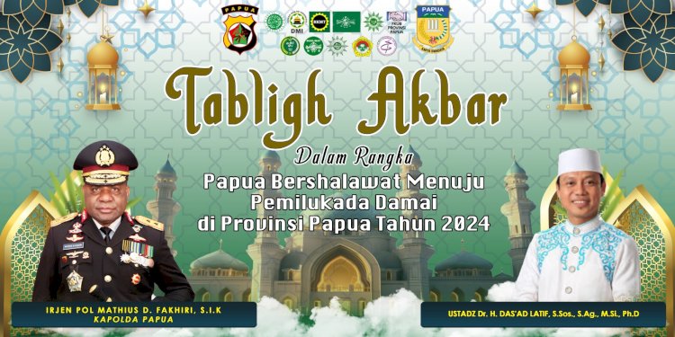 Menuju Pemilukada Damai 2024, Polri Gelar Tabligh Akbar di Kota Jayapura/ist