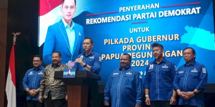 Jumpa pers Ketua Umum DPP Partai Demokrat, Agus Harimurti Yudhoyono (AHY) terkait rekomendasi untuk Pilkada 2024/RMOL