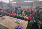 Tumbuhkan Rasa Nasionalisme, Prajurit Habema Ajari Anak-anak Bombam Lagu-lagu Kebangsaan