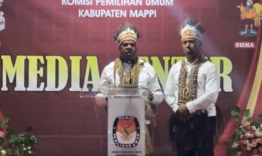 Pasangan Benediktus Amoiye dan Benedictus Tori Panglingling Resmi Mendaftar di KPU Mappi untuk Pilkada 2024