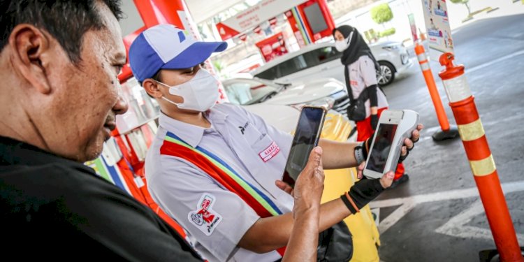 Penggunaan aplikasi MyPertamina di SPBU/Ist