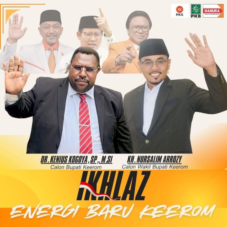 Pasangan calon bupati dan wakil Bupati Kabupaten Keerom, Kenius Kogoya dan Nursalim Ar-Rozy 