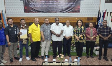 Yusak Yaluwo Resmi Mendaftar Sebagai Cawagub Nomor Urut 1 di KPU Papua Selatan