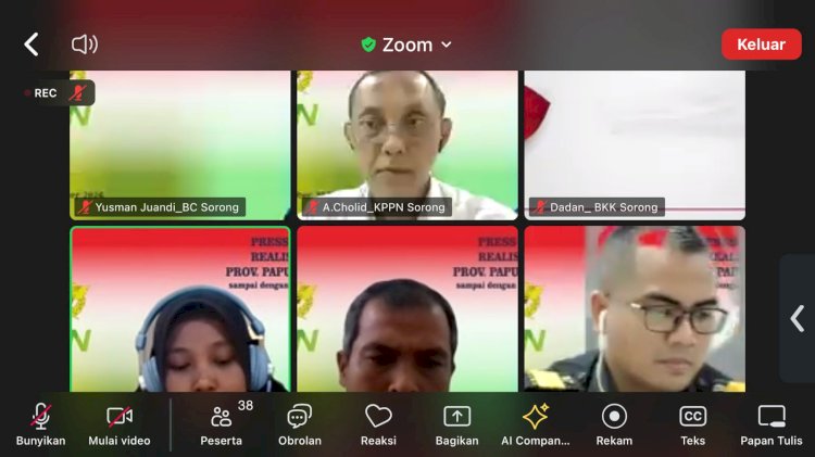 Kepala KPPN Sorong di wakili oleh KSU KPPN Sorong, Achmad Cholid dalam menyampaikan pres rilis realisasi APBN Provinisi Papua Barat Daya sampai dengan 30 Agustus  2024. 