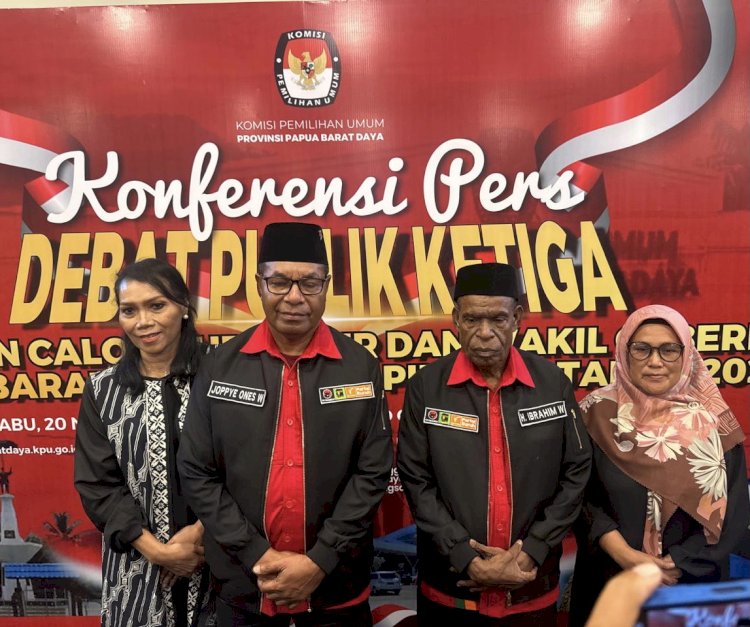 Paslon cagub dan cawagub Papua Barat Daya, Joppye Onesimus Wayangkau dan Ibrahim Wugaje. 