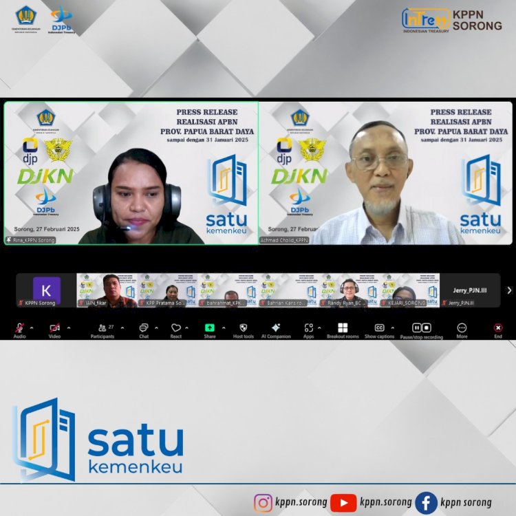Press releas realisasi APBN Provinsi Papua Barat Daya sampai dengan 31 Januari 2025. (Istimewa) 