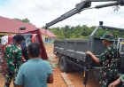Yonif TP 803/KYK Bantu Evakuasi Truk Terbalik di Tanah Merah, Boven Digoel