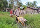 Sinergi Masyarakat dan Bhabinkamtibmas, Kerja Bakti Perbaiki Jalan Rusak di Distrik Kouh