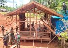 Wujudkan Hunian Layak di Pedalaman Papua, Tim Wasev Mabesad Tinjau Pembangunan RTLH TMMD di Waropko