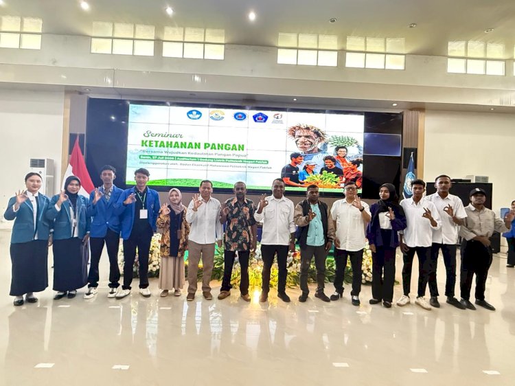 Polteknik Negeri Fakfak Gelar Seminar Interaktif bertajuk "Peran Kaum Muda dalam Mendorong Kemandirian dan Kedaulatan Pangan di Tanah Papua", di auditorium 1 gedung listrik Polteknik Negeri Fakfak, Senin 27 Juli 2026. 